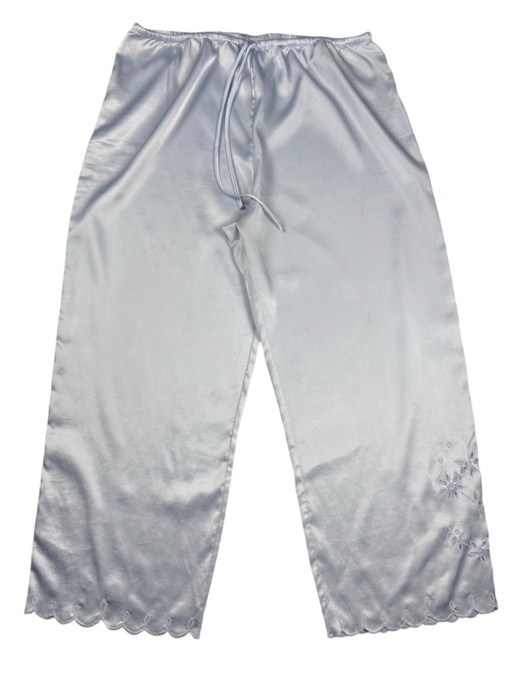 Vintage 90s Light Blue Satin Lounge Pants
